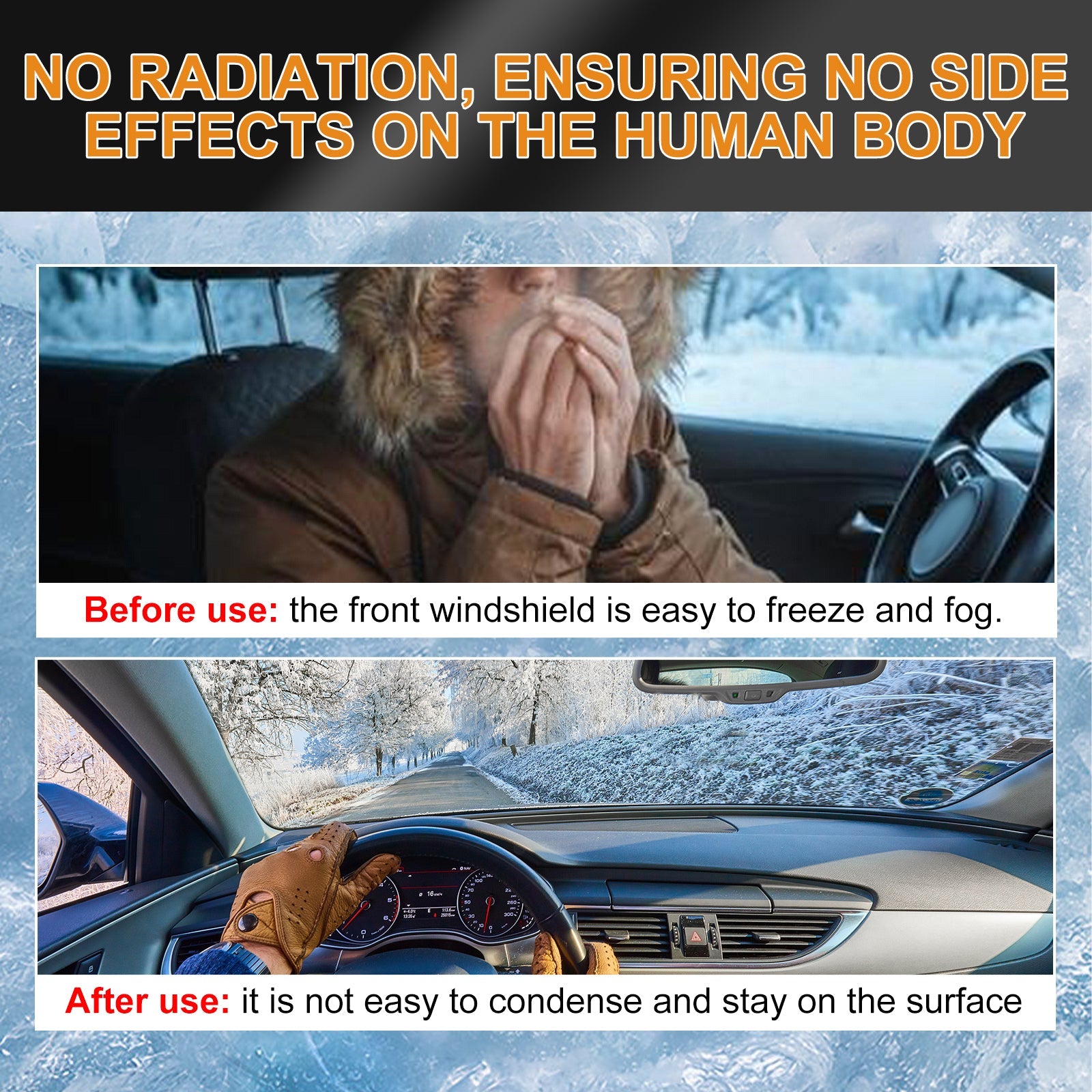 Electromagnetic Heating Snow Removal Device, Car Glass Snow Removal Defrosting Portable Car Deicing Instrument