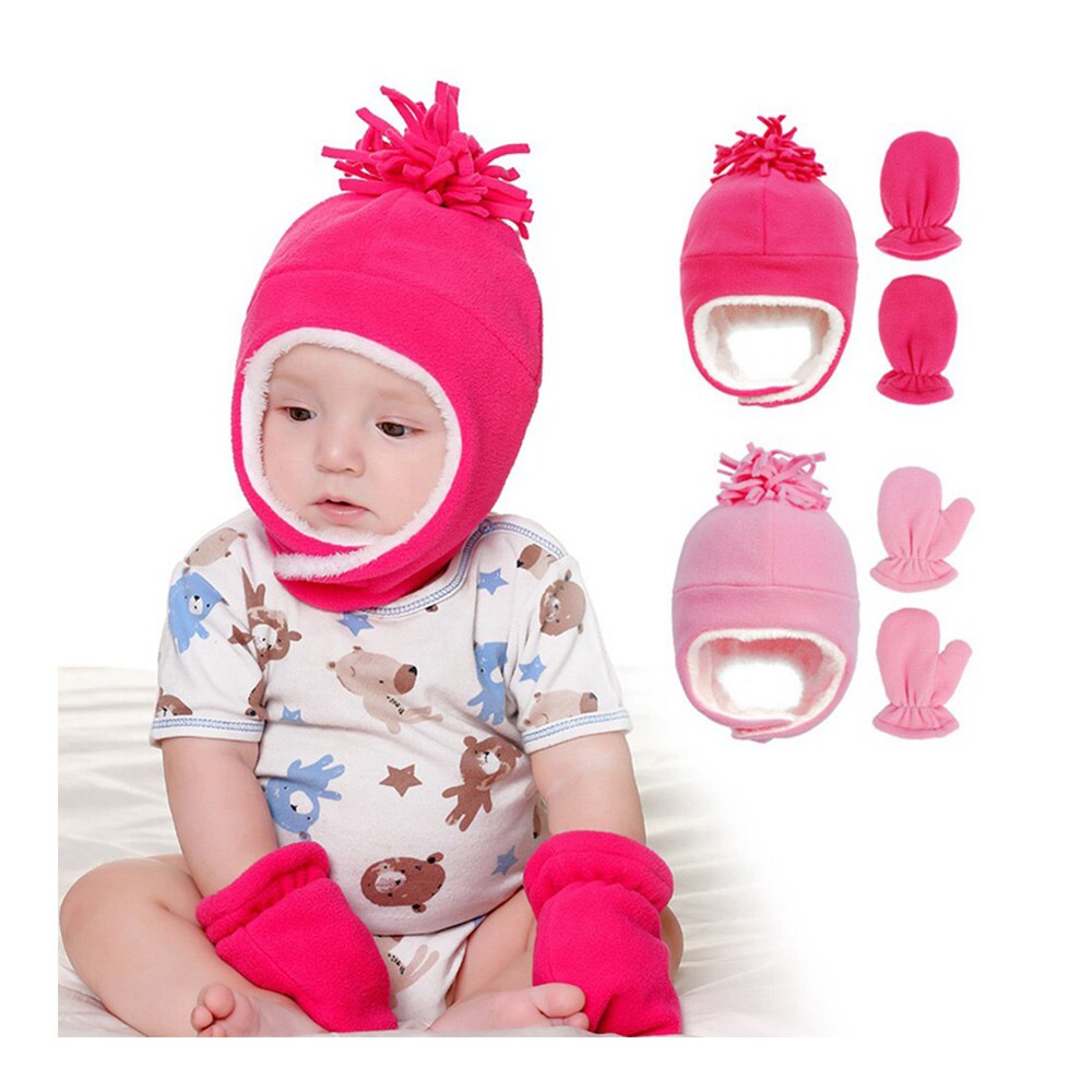 Hat Baby Boy Gloves Set Beanie Newborn Photography Accessories Children's Cap With Ears