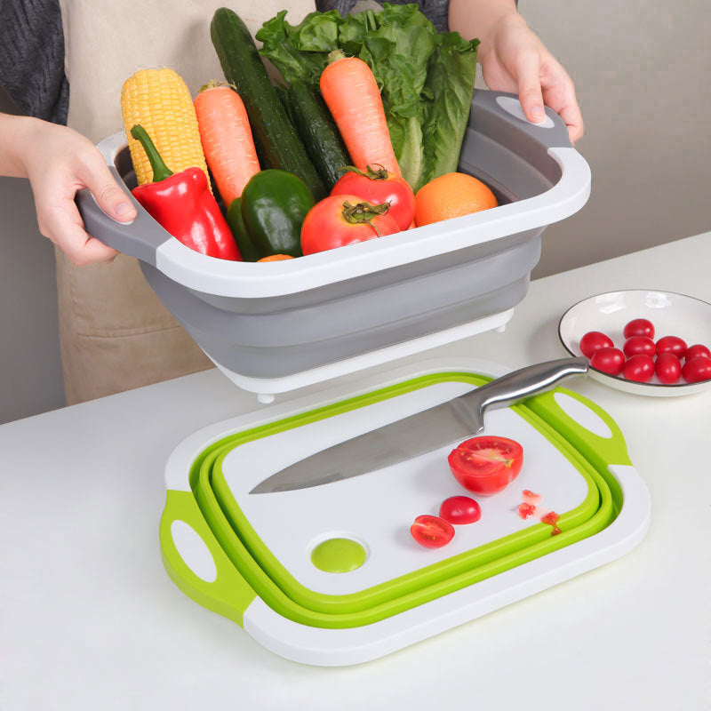 Household Multifunctional Folding Chopping Board Household Japanese Folding Board 3 In 1 All Vegetable Washing Storage