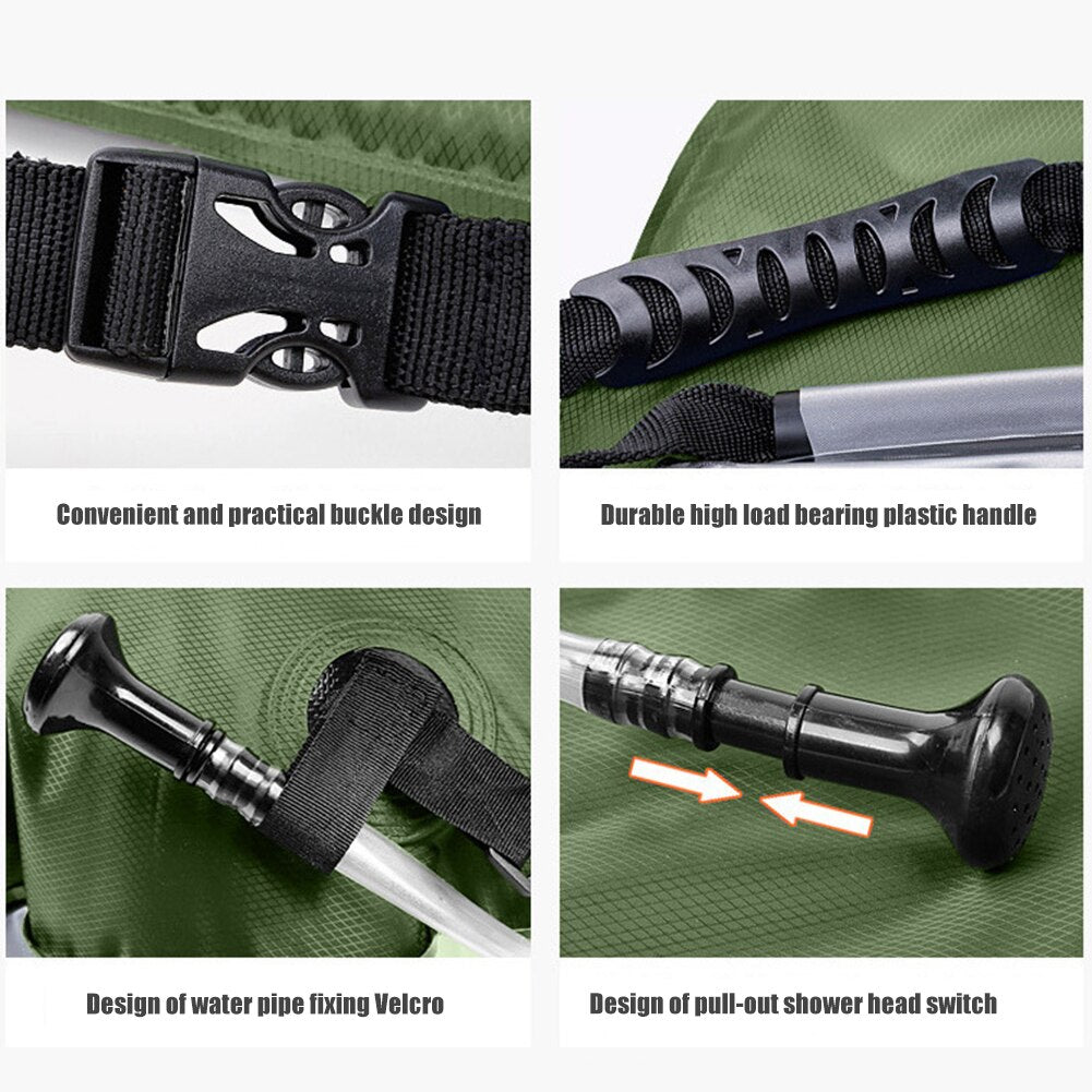 Portable Shower 20L Sun absorbs heat Water Storage Bags Outdoor Camping Hiking Heating Shower Bathing Bags Heating Shower Bags