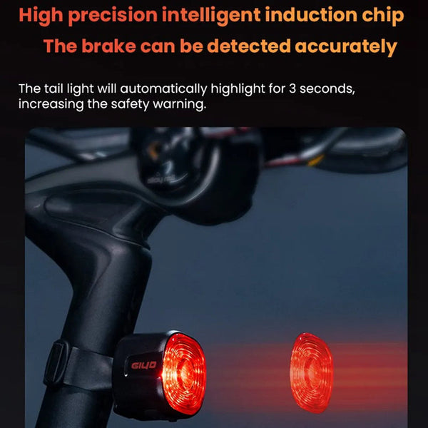 Bicycle Smart Brake Tail Light MTB Road Bike Auto Brake Sensing Light SB Rechargeable IPX6 Waterproof LED Warning Rear Lamp