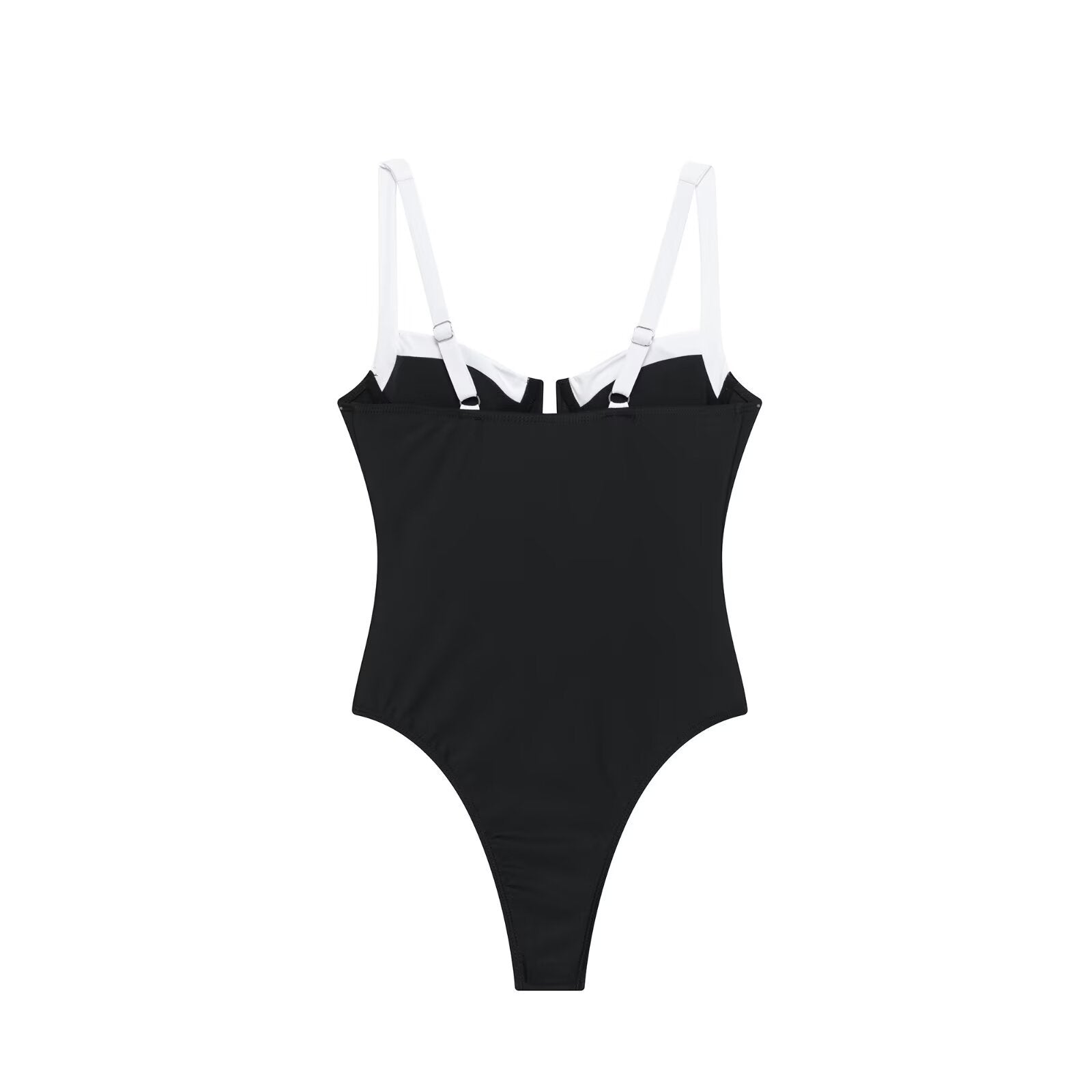 High fork V-neck vacation hot girl one-piece swimsuit female