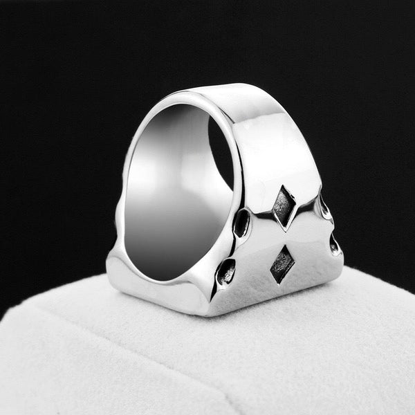 Retro titanium steel ring Death ring Poker card creative ring Unisex ring sickle ring