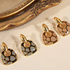 Geometric glazed enamel leopard print earrings fashionable and elegant accessories