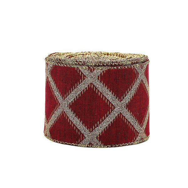 Christmas ribbon imitation linen ribbon decoration bow accessories snowflake Christmas ribbon in stock