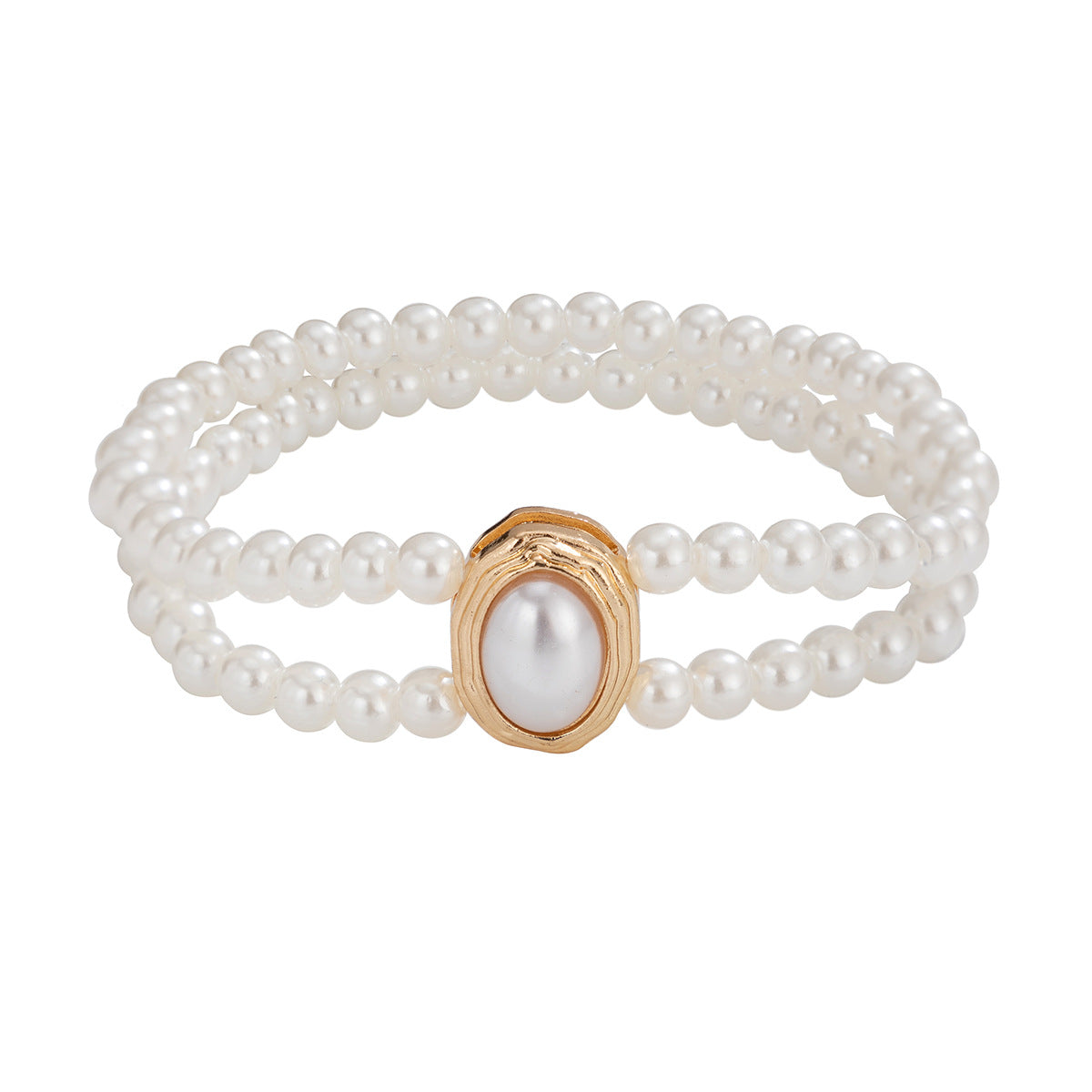White anklets double-layer ankle bracelet with high-end and personalized bead, turquoise imitation pearl ankle chain