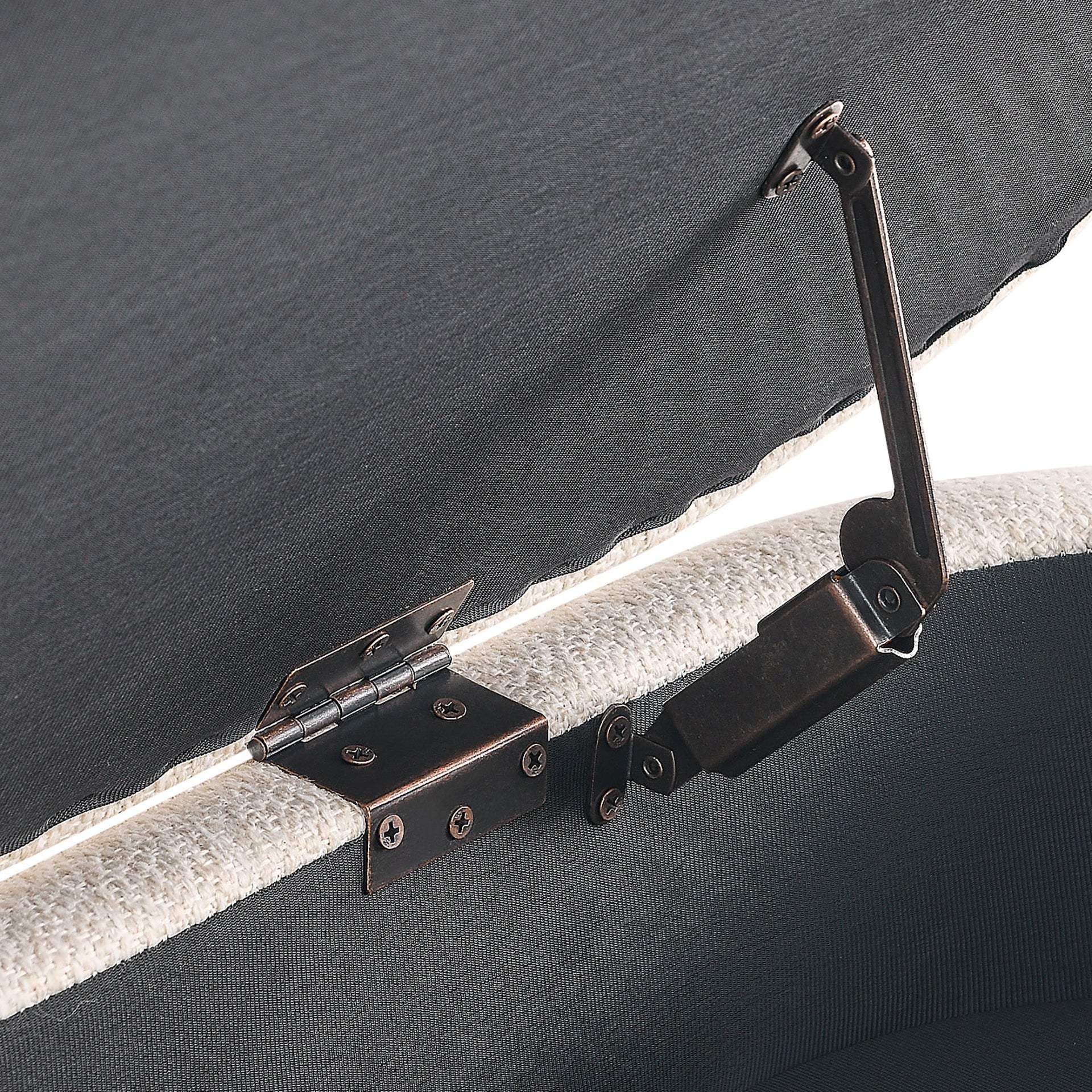 Ottoman Oval Storage Bench Rubber Wood Legs Beige(43.5