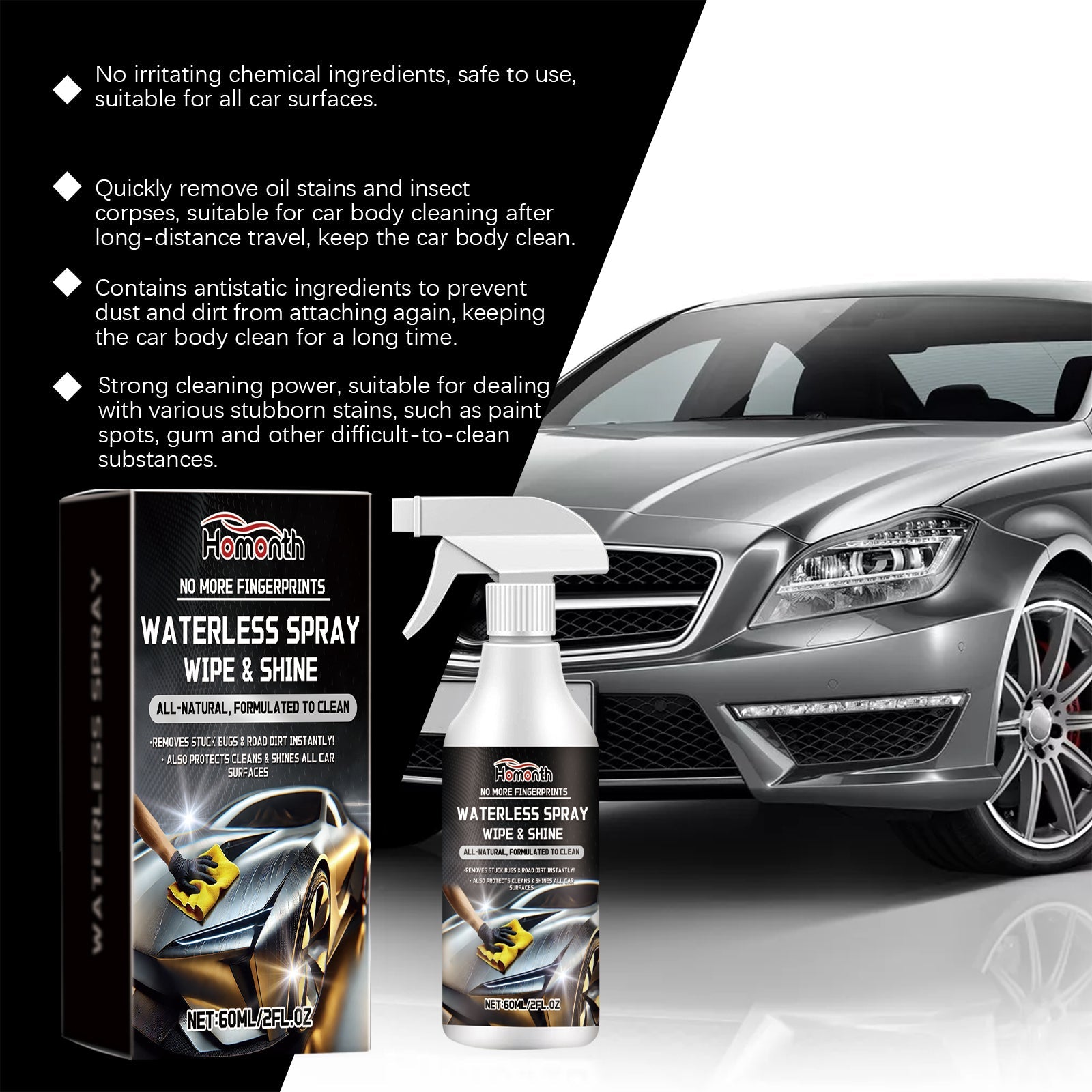 Car Surface Cleaner Wash Clean Car Body Stains Restore Bright Cleaner