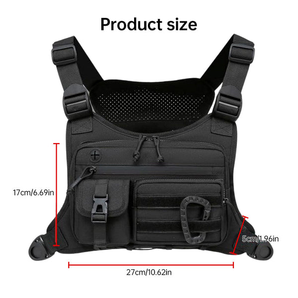 Men's Tactical Chest Bag - EDC Waterproof Anti-Theft Vest for Outdoor Cycling & Running