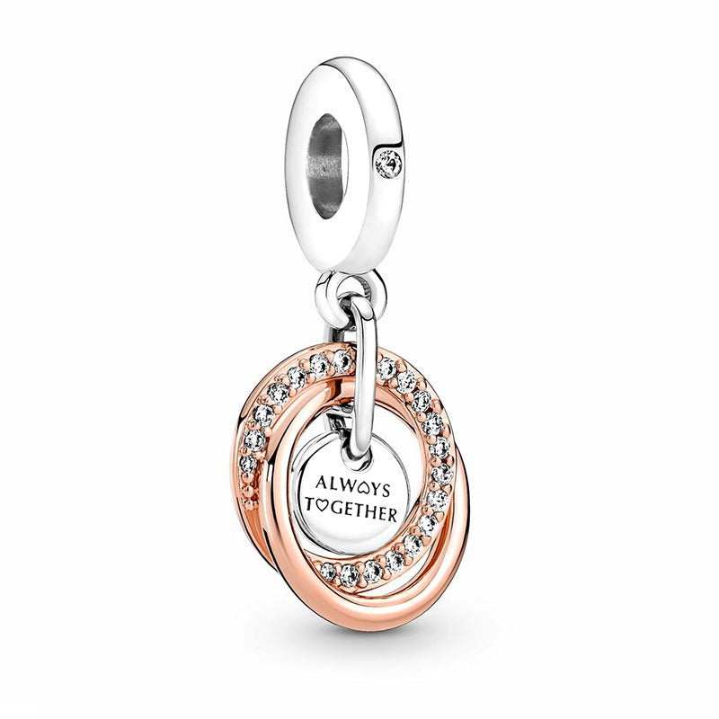 S925 sterling silver eternal confession double surround heart small motorcycle DIY accessories