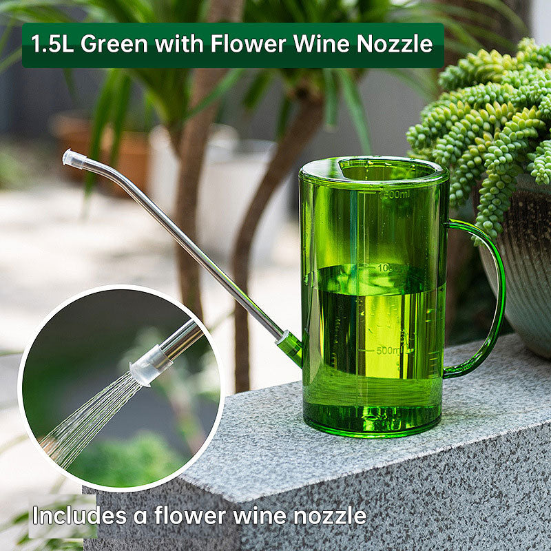 New 1.5L garden watering can, large-capacity detachable watering device, stainless steel long-spout home garden supplies