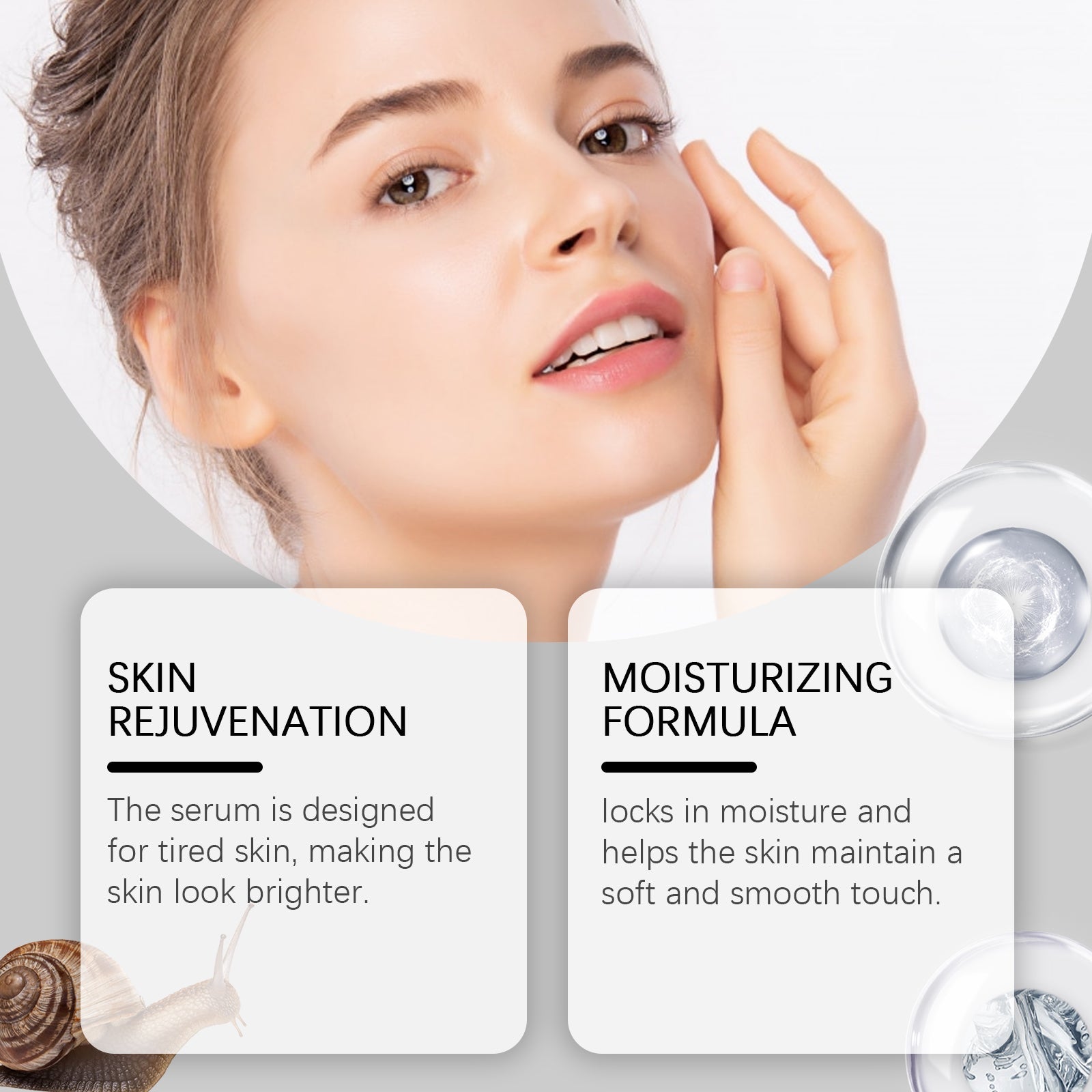 Snail Face Serum Hydrates, Nourishes, Nourishes, Smoothes And Firming Daily Skin Care Serum