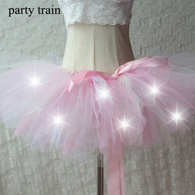 Arrival Women Tulle Tutu Skirt Sexy Mini Fancy Adult Petticoat Fluffy Yarn Ballet Dance Halloween Led Light Up