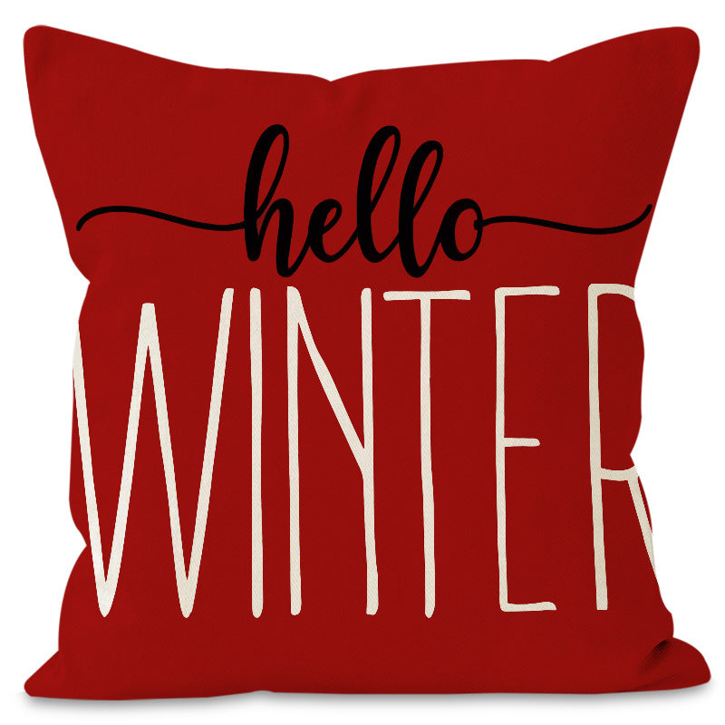 Christmas tree print pillow cover linen pillowcase holiday living room sofa decoration cushion cover