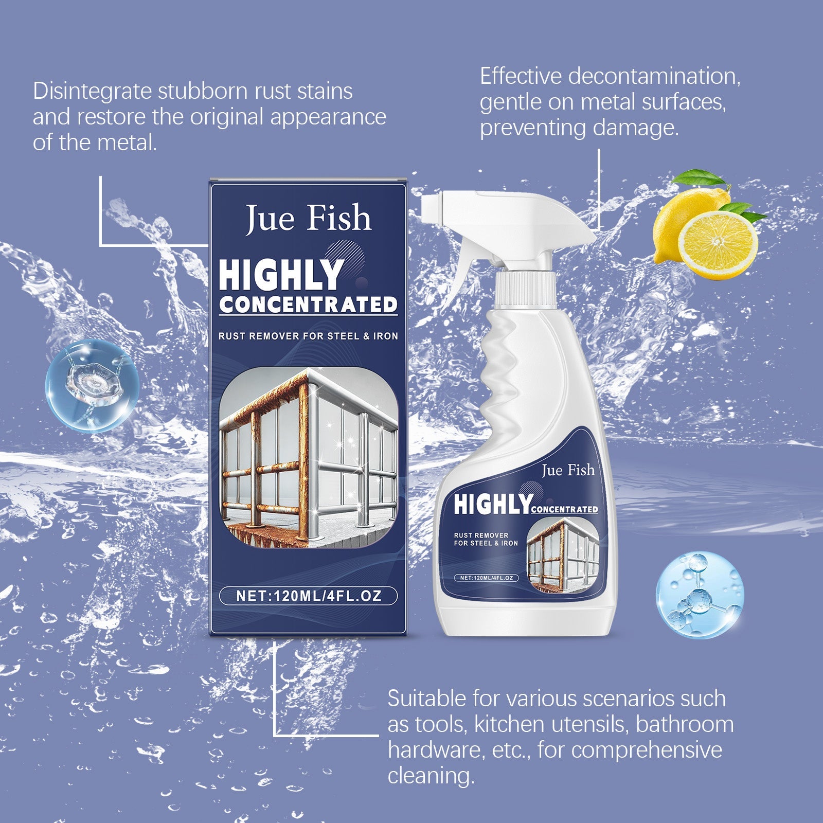 Steel Rust Remover Stainless Steel Rust Remover Cleaning Dish Sink Kitchen Utensils Cleaner