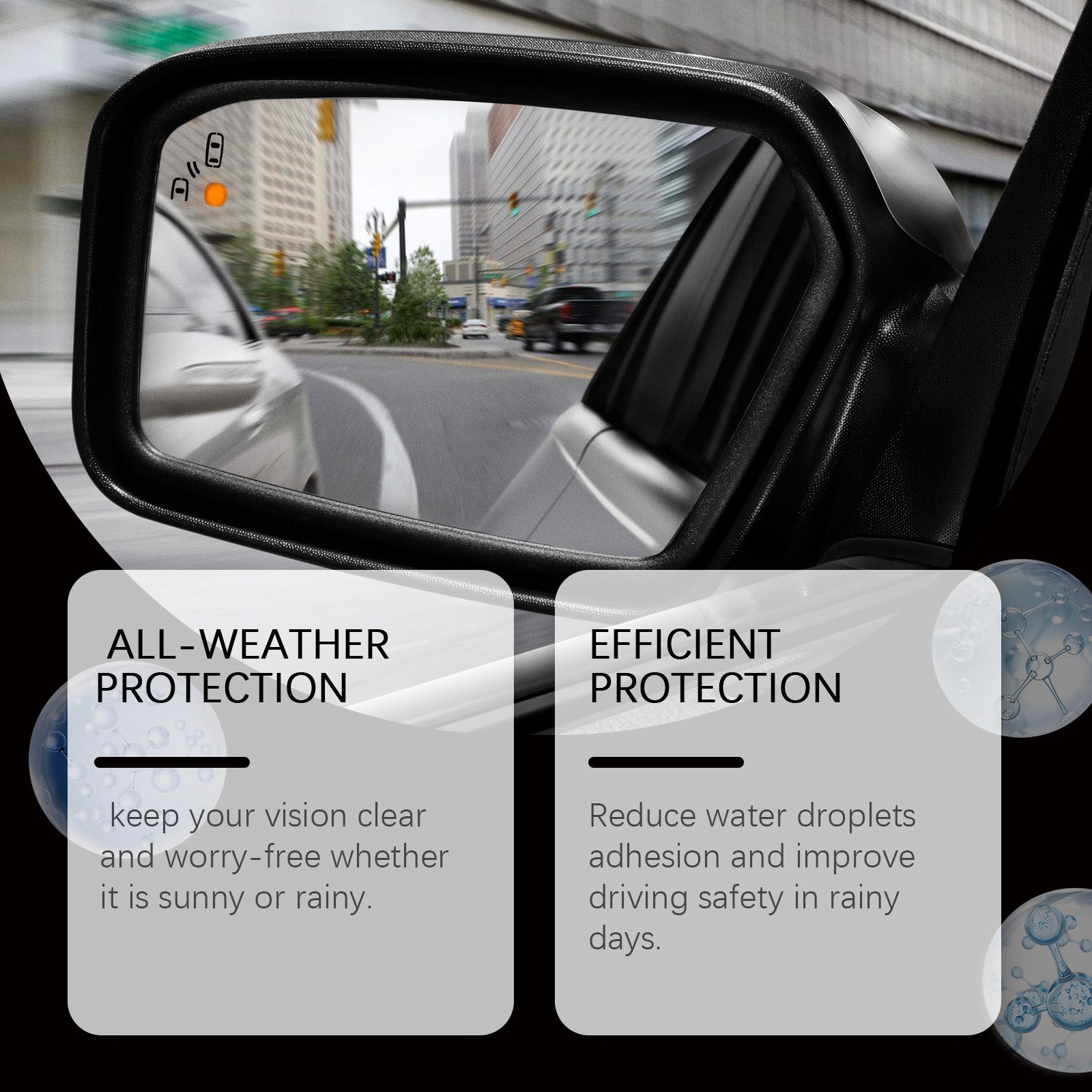 Car Window Rain Spray, Decontamination Descaling Water Stains Improve Vision Rearview Mirror Cleaning