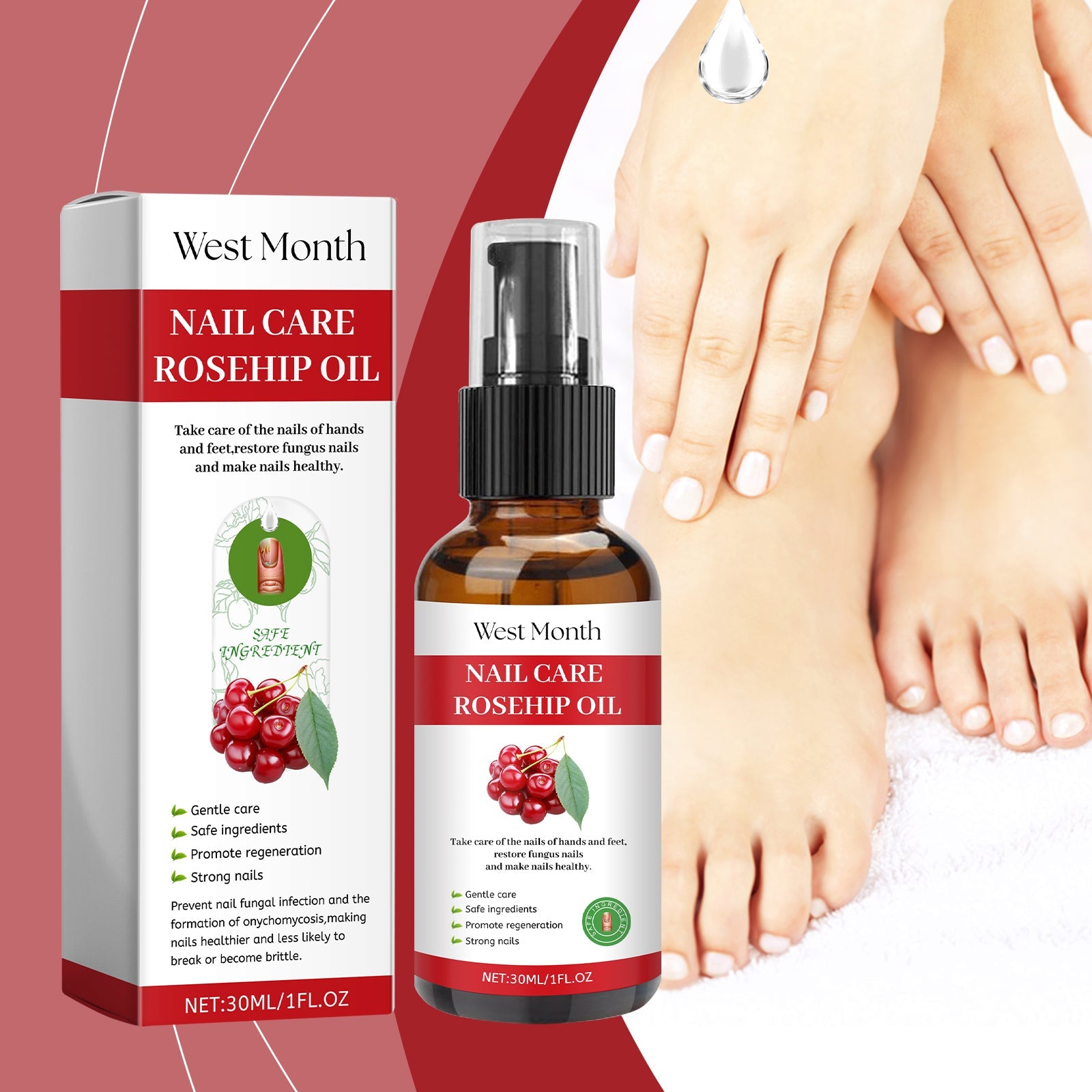 Hand, Foot And Nail Care Solution Nourishes And Moisturizes Nails And Gray Nails Repair Solution