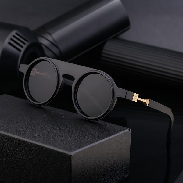 New European and American fashion round frame sunglasses for men, personalized and high-end sunglasses for men