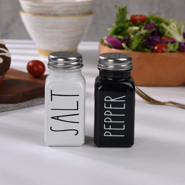 Black and white seasoning jar pepper salt bottle seasoning box square glass