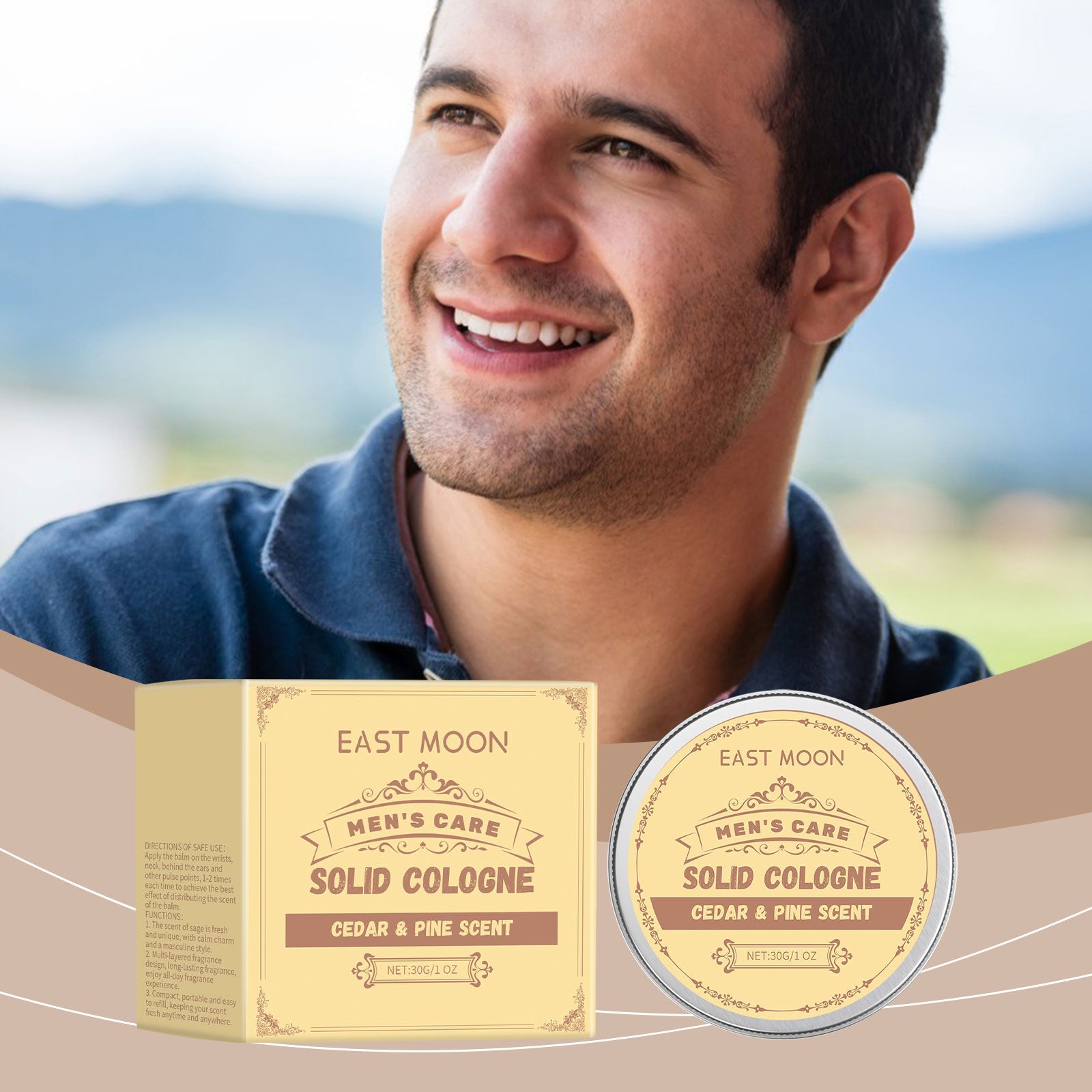 Cedar Wood Men's Solid Balm Portable Perfume Lasting Charming Charm Men's Balm