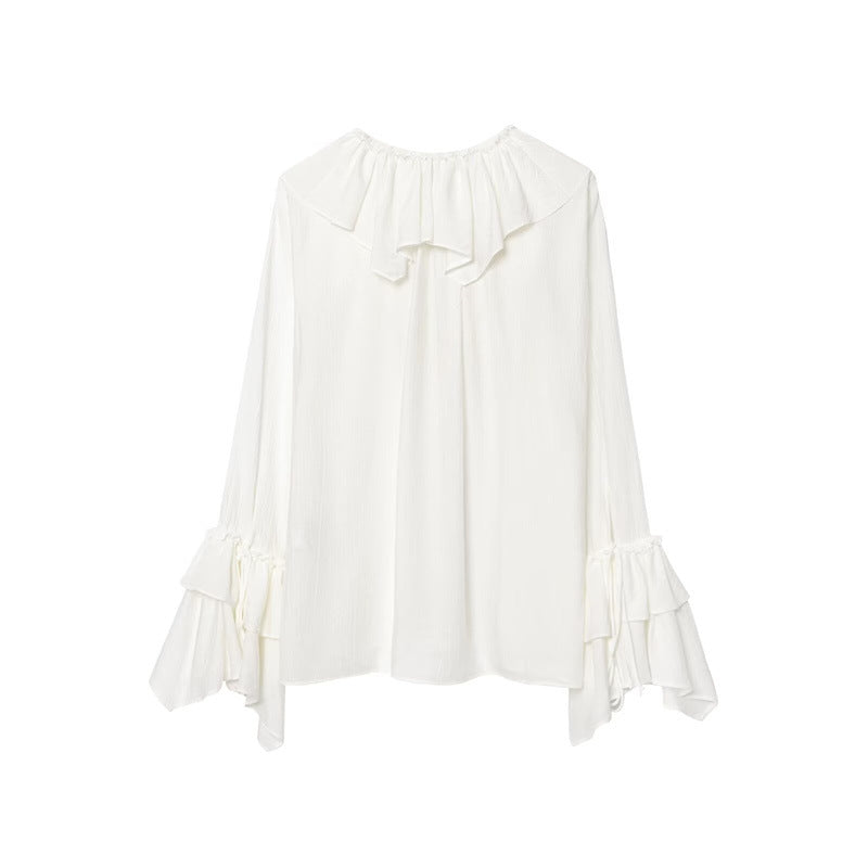 Style Women's Fashion Casual Long Sleeve Layered Decorative Shirt