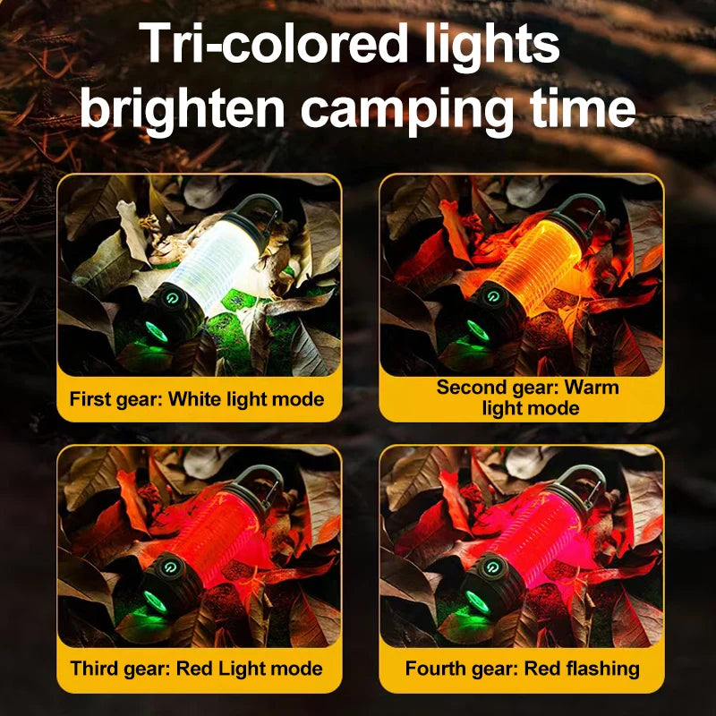Multi functional outdoor camping light, portable strong light flashlight, rechargeable mini retro camping atmosphere light