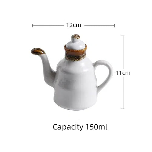 Ceramic Blue and White Kuibai Oil Pot Vinegar Bottle Oil Bottle Vinegar Pot Seasoning Pot Soy Sauce Hotel Restaurant