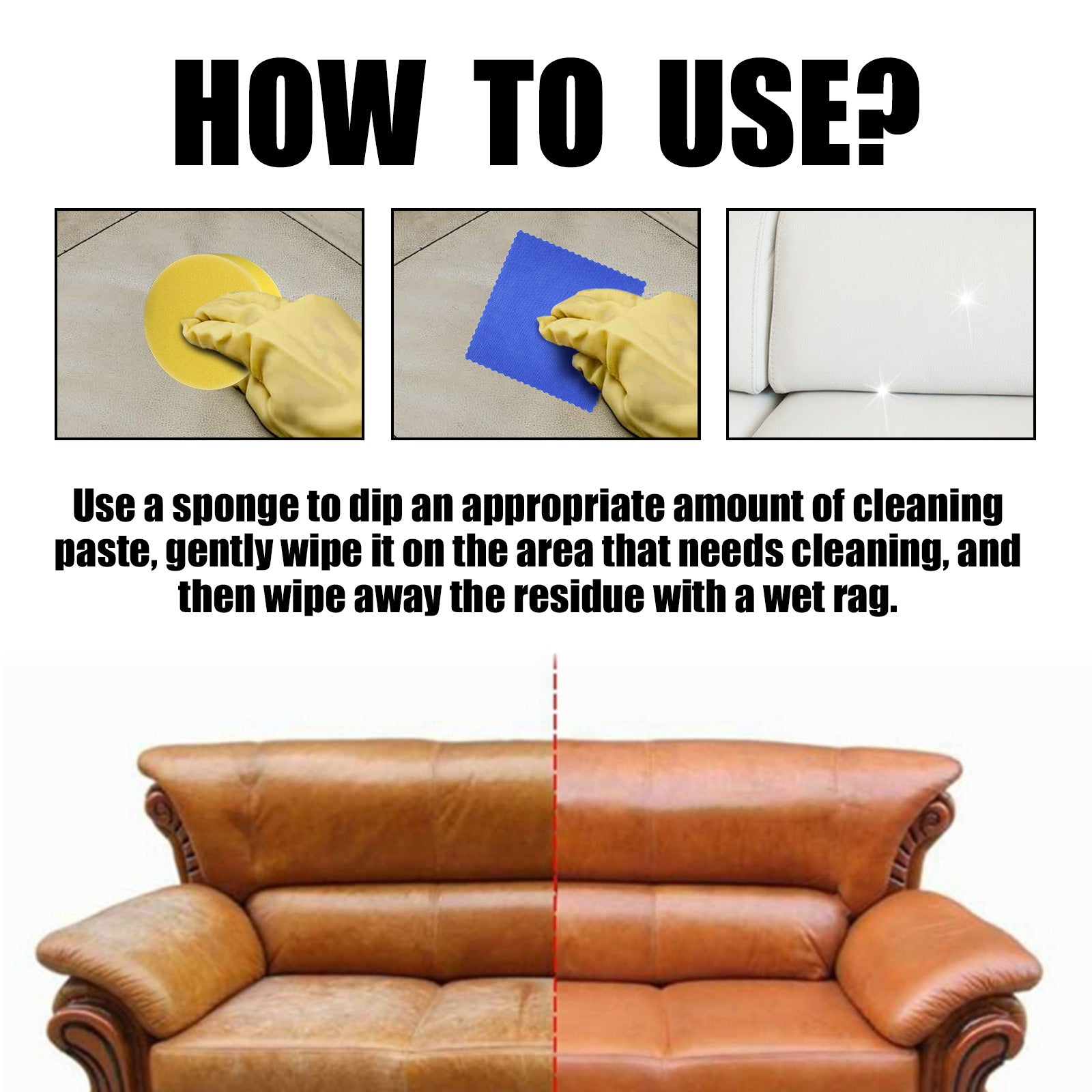 Cleaning Cream, Sofa Seat Polishing Complementary Color Brightening Scratch Care Repair Cream