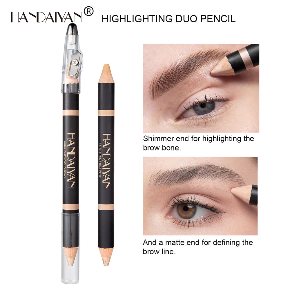 HANDAIYAN Double Head Eyebrow Dual Purpose Pen Eyebrow Bone Raised Bright Bottom High Gloss Face Brightening Concealer Pen