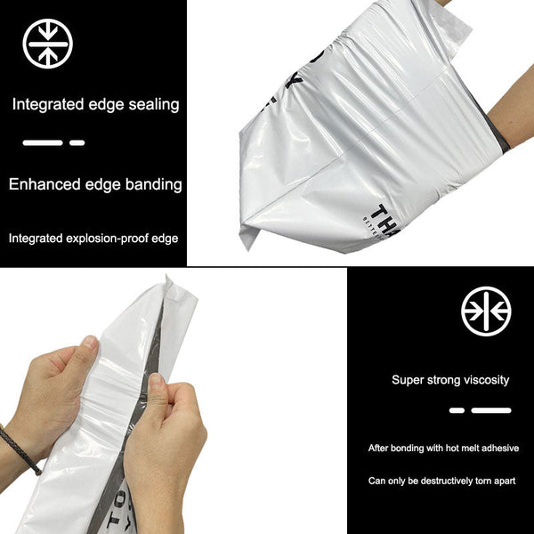 Thickened express bag, packaging bag, white English printing bag, logistics clothing packaging bag, waterproof bag