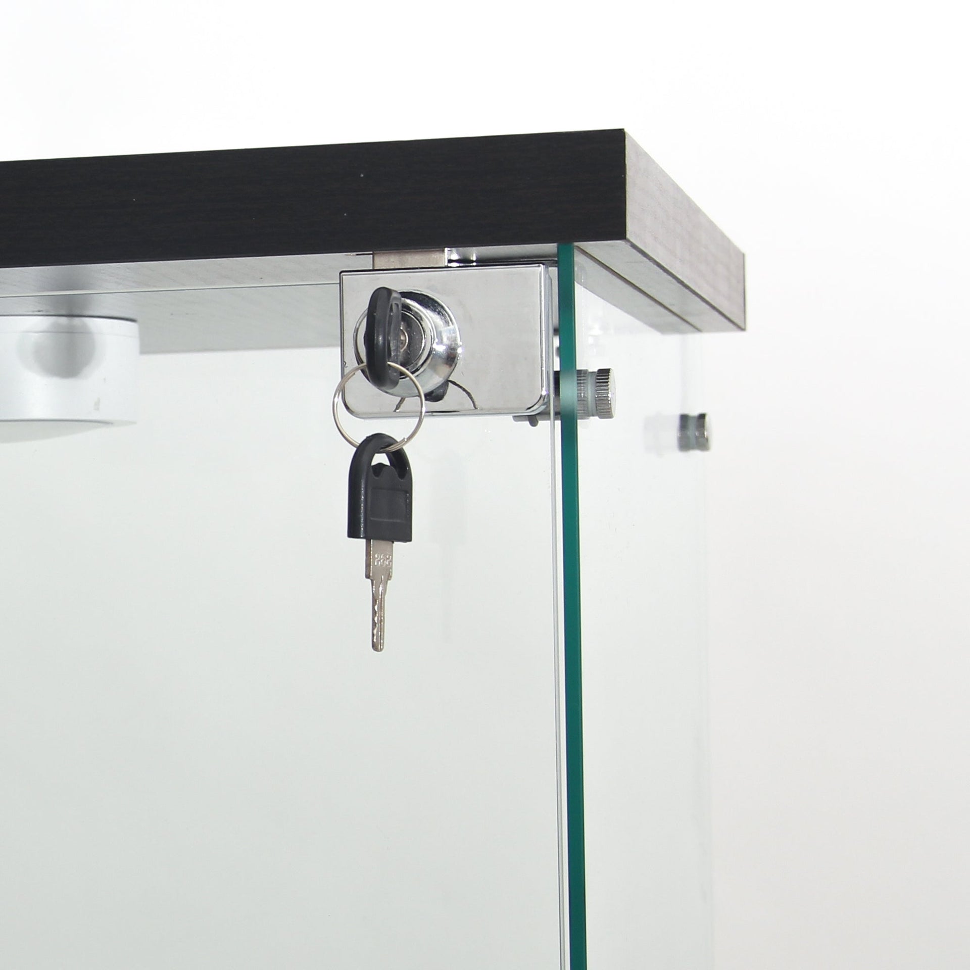 4 LED light glass display cabinets with door shelves, floor standing antique bookshelf, 64.7 