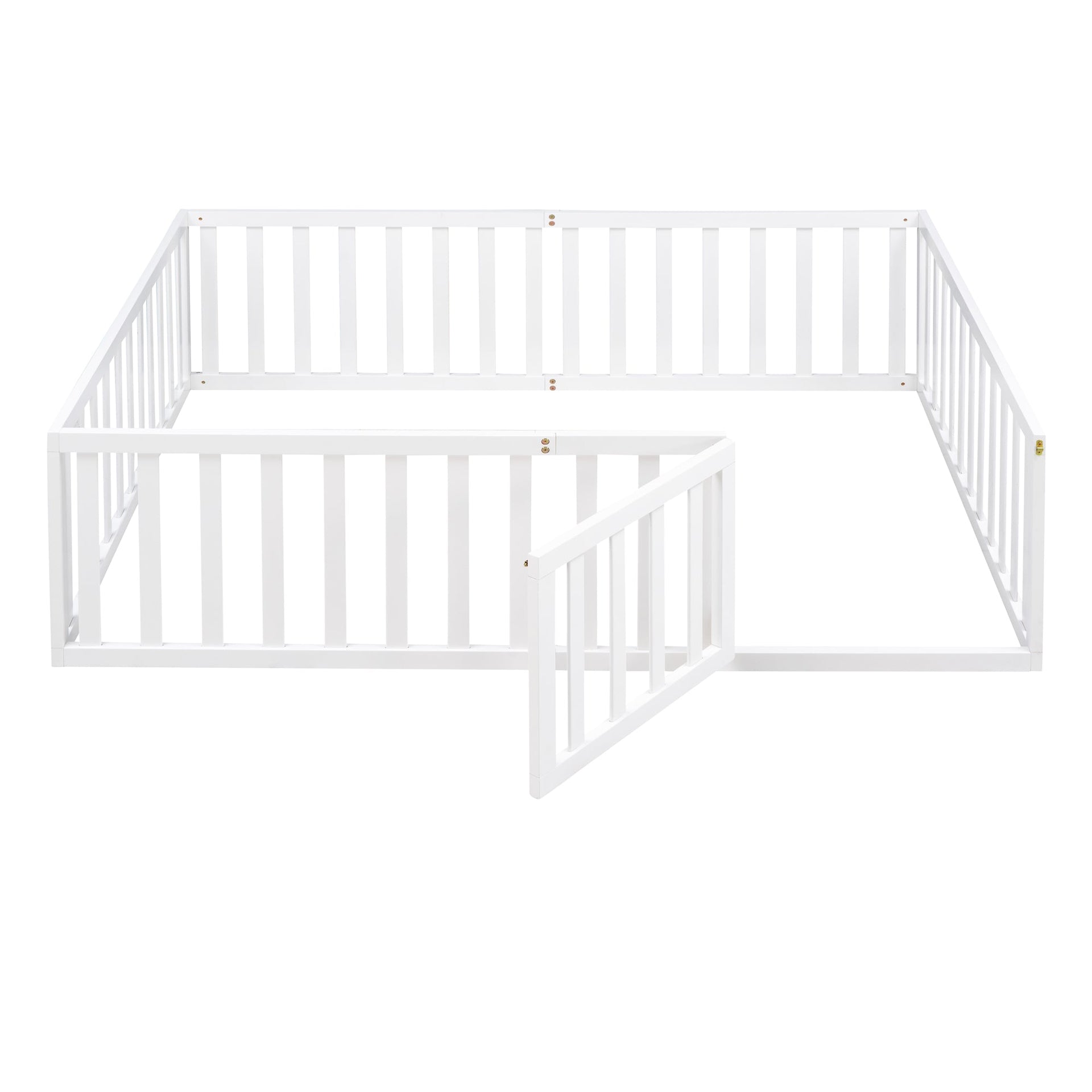 Full Size Wood Daybed Frame with Fence White(OLD SKU:WF289662AAK)