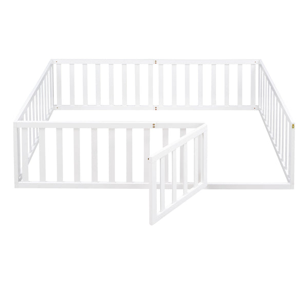 Full Size Wood Daybed Frame with Fence White(OLD SKU:WF289662AAK)