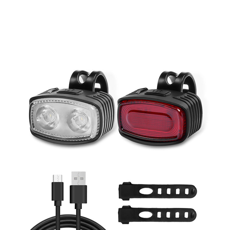 Bicycle headlight and taillight set, highway warning light, high brightness LED lighting, mountain bike outdoor riding accessori