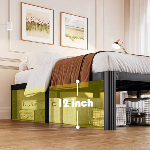 Full size Heavy Duty Metal Bed Frame Platform with Round Edge Legs