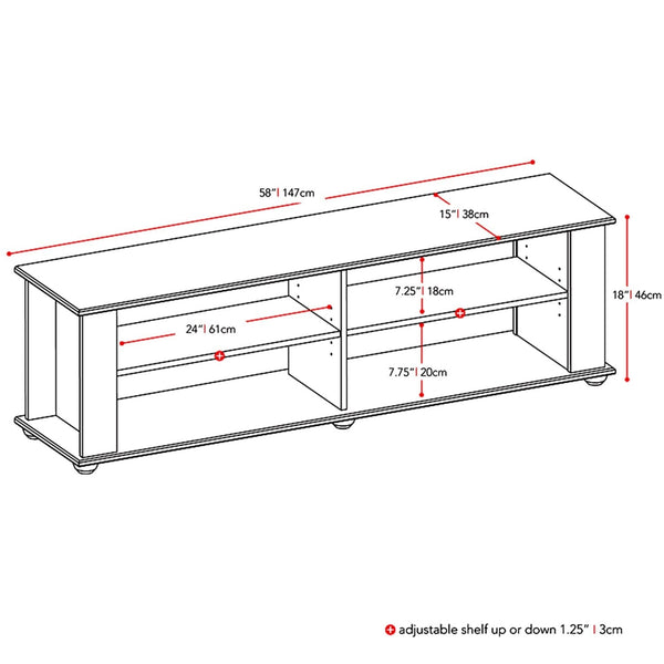 Modern Black TV Stand - Fits up to 68-inch TV