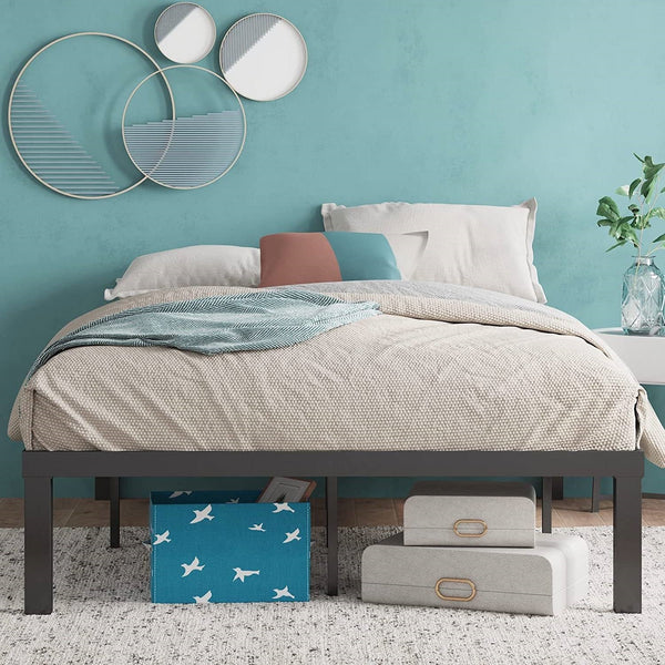 Full size Modern 16-inch Heavy Steel Metal Platform Bed Frame