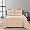 Full/Queen Soft Reversible Lightweight Quilt Set in Rose Blush Pink and Grey