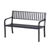Outdoor Black Metal Garden Bench with 550 lb Max Weight Capacity