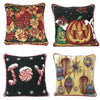 DaDa Bedding Set of 4 Pieces - Autumn Harvest Halloween & Christmas Ornaments Holiday Tapestry Throw Pillow Covers Bundle Pack - 16