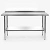 Stainless Steel 60 x 24 inch Heavy Duty NSF Certified  Work Bench Prep Table with Backsplash