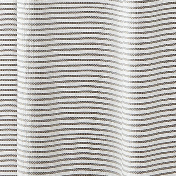 72-inch Grey and White Stripes Cotton Shower Curtain with Tassels