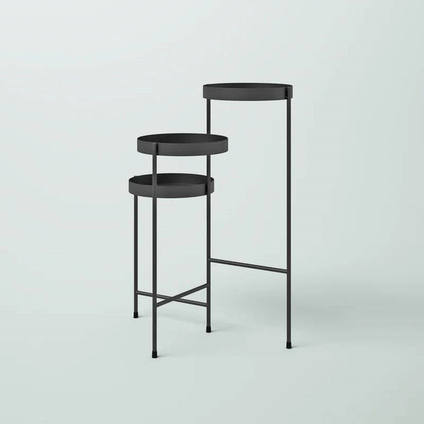 Modern Dark Grey Metal 3-Tier Flower Pot Plant Stand