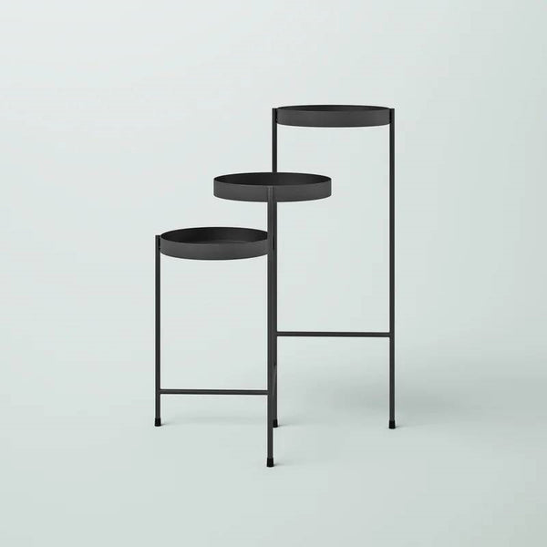 Modern Dark Grey Metal 3-Tier Flower Pot Plant Stand