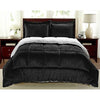 Twin Size 2 Piece Ultra Soft Sherpa Wrinkle Resistant Comforter Set in Black