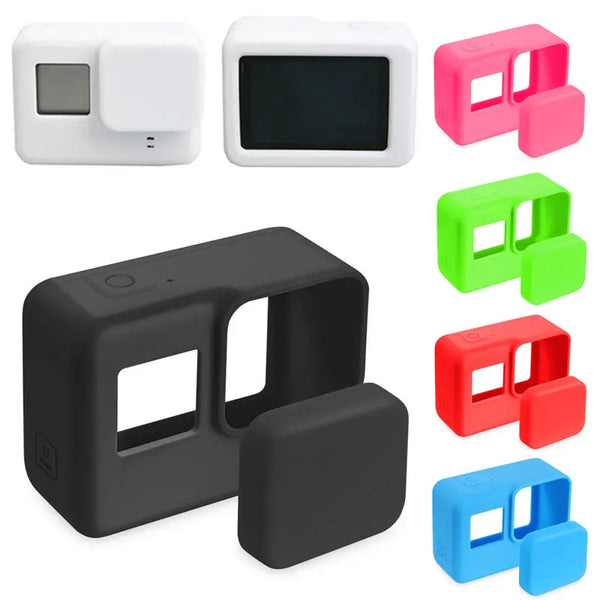 Go Pro Accessories Action Camera Case Protective Silicone Case Skin +Lens Cap cover for GoPro Hero 6 5 Black Hero 6 Camera