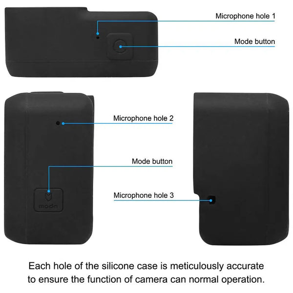 Go Pro Accessories Action Camera Case Protective Silicone Case Skin +Lens Cap cover for GoPro Hero 6 5 Black Hero 6 Camera