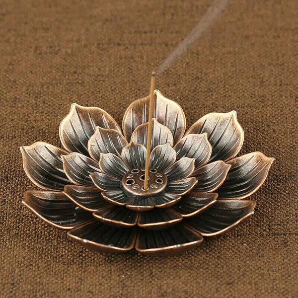 Incense Stick Holder Round Plate Buddhism Insense Ash Catcher Joss Cone Insence Alloy Incense Burner Stick Holder Plate