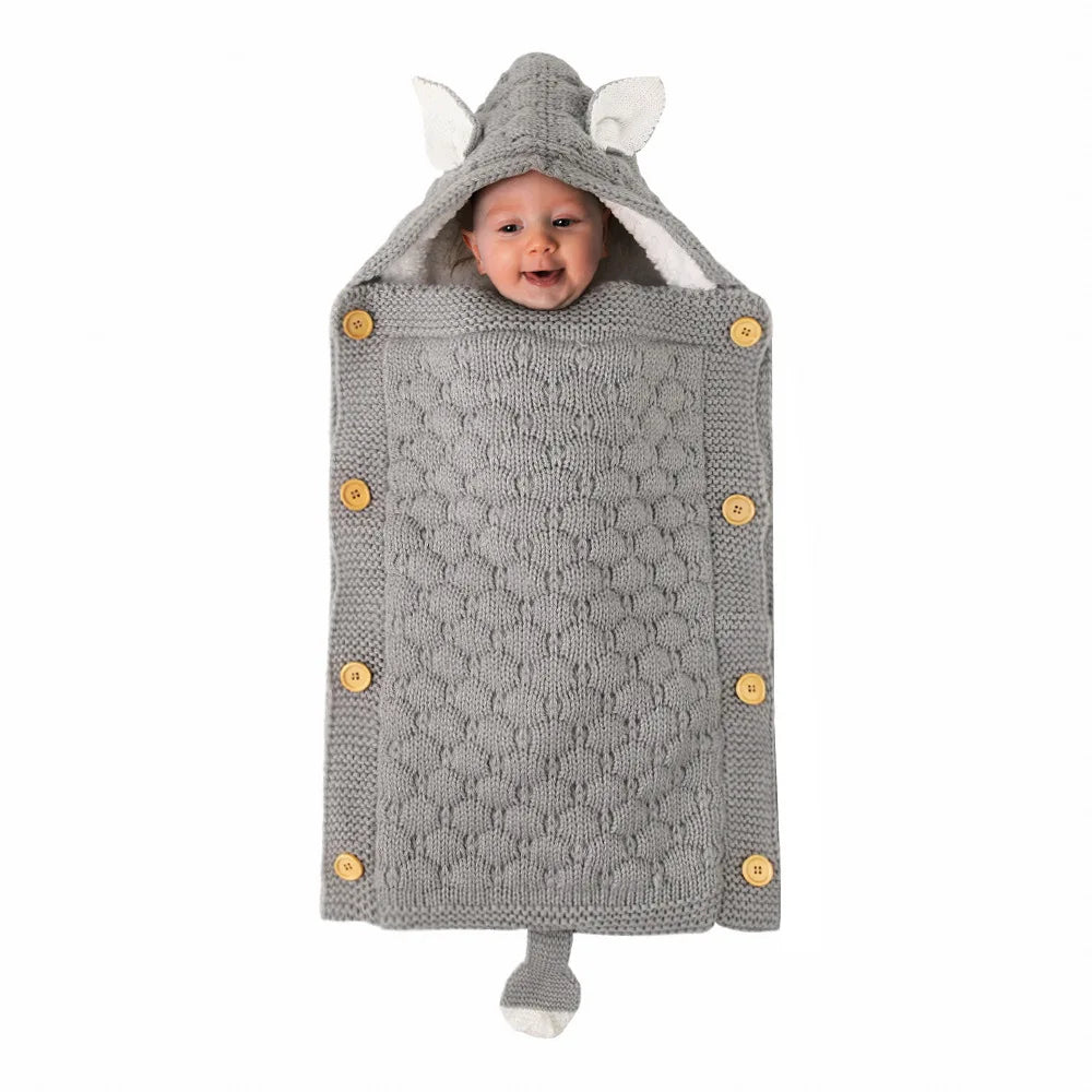 Baby Sleep Bag Newborn Sleepsack Warm Knitted Stroller Sleep Sack Toddler Knit Swaddling Blanket  for 1-12Months