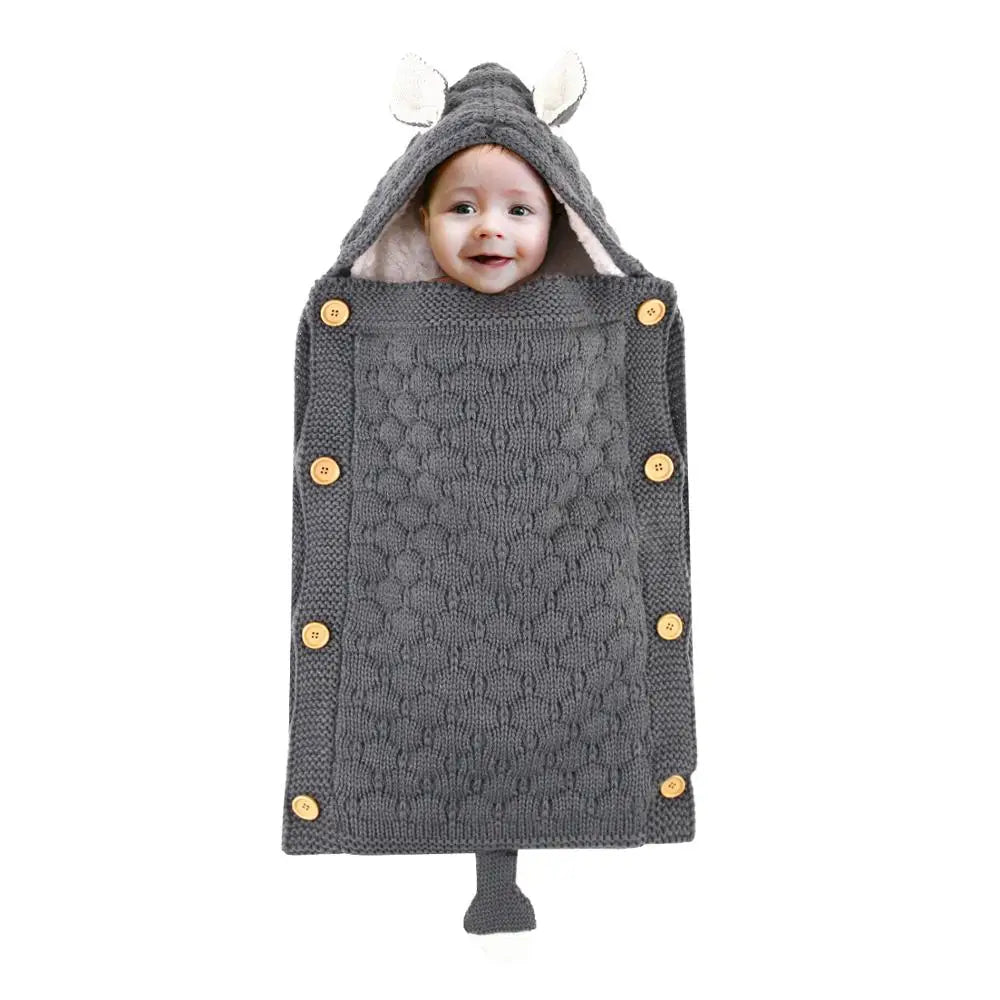 Baby Sleep Bag Newborn Sleepsack Warm Knitted Stroller Sleep Sack Toddler Knit Swaddling Blanket  for 1-12Months